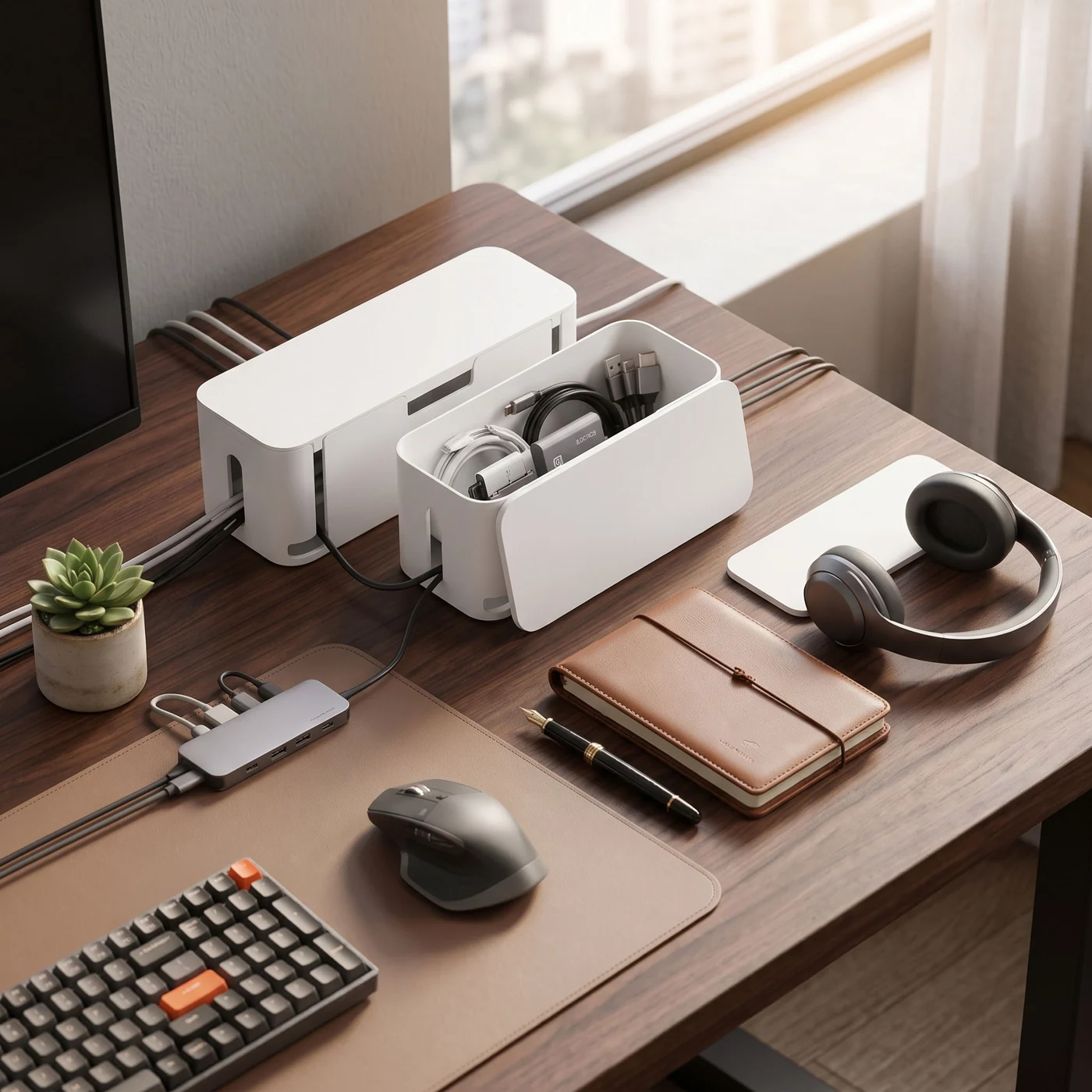 Yecaye Cable Management Box (2-Pack)