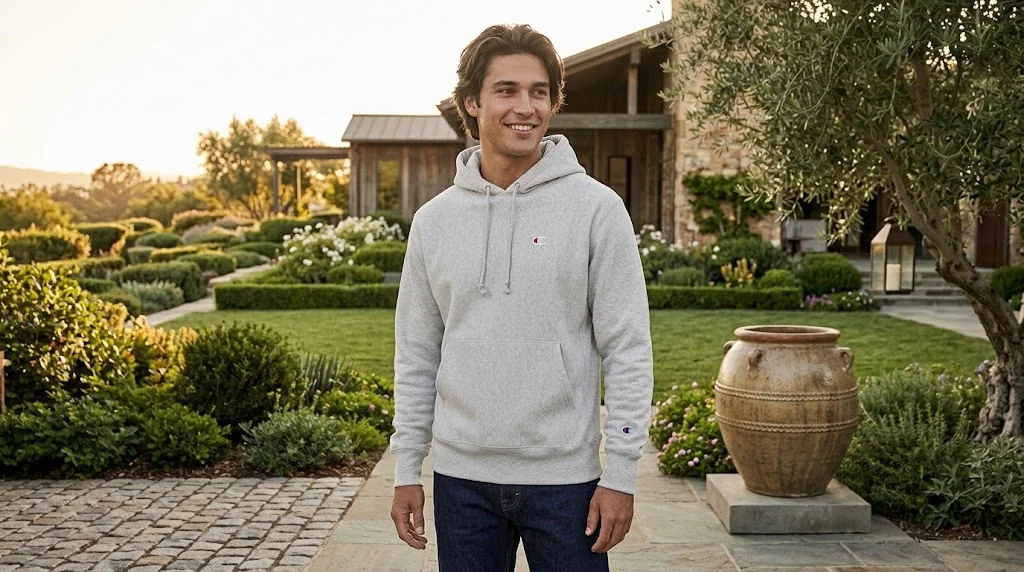Champion Reverse Weave Heavyweight Pullover Hoodie in Oxford Grey