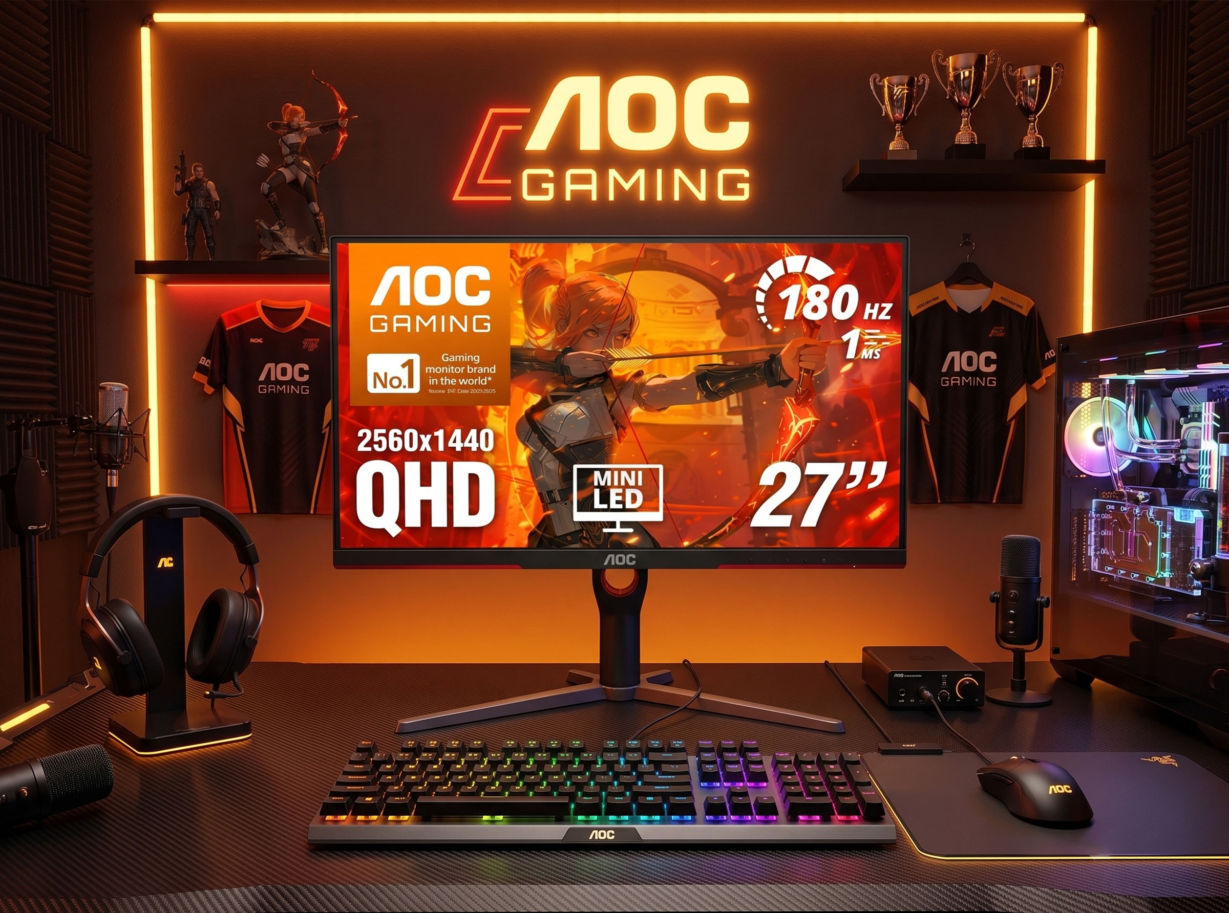 AOC Q27G3XMN Mini-LED monitor minimalist design