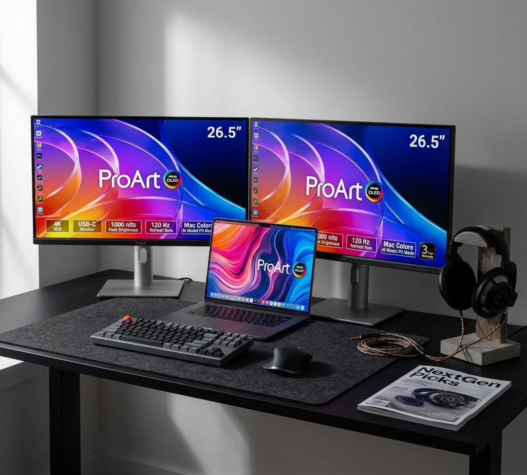 ASUS ProArt PA279CDV 4K QD-OLED monitor minimalist professional design