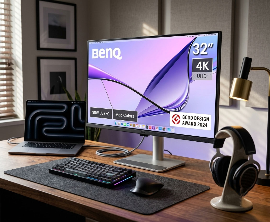 BenQ MA320UG 32-inch 4K 120Hz monitor minimalist design for Mac