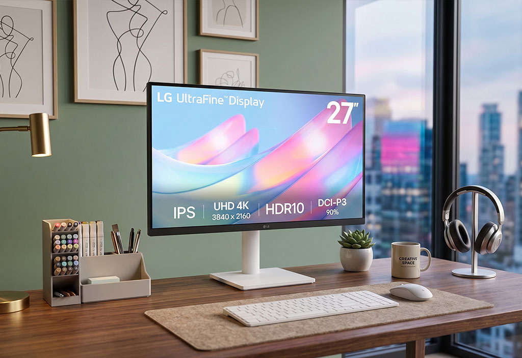LG 27US500-W Ultrafine 4K monitor minimalist white design