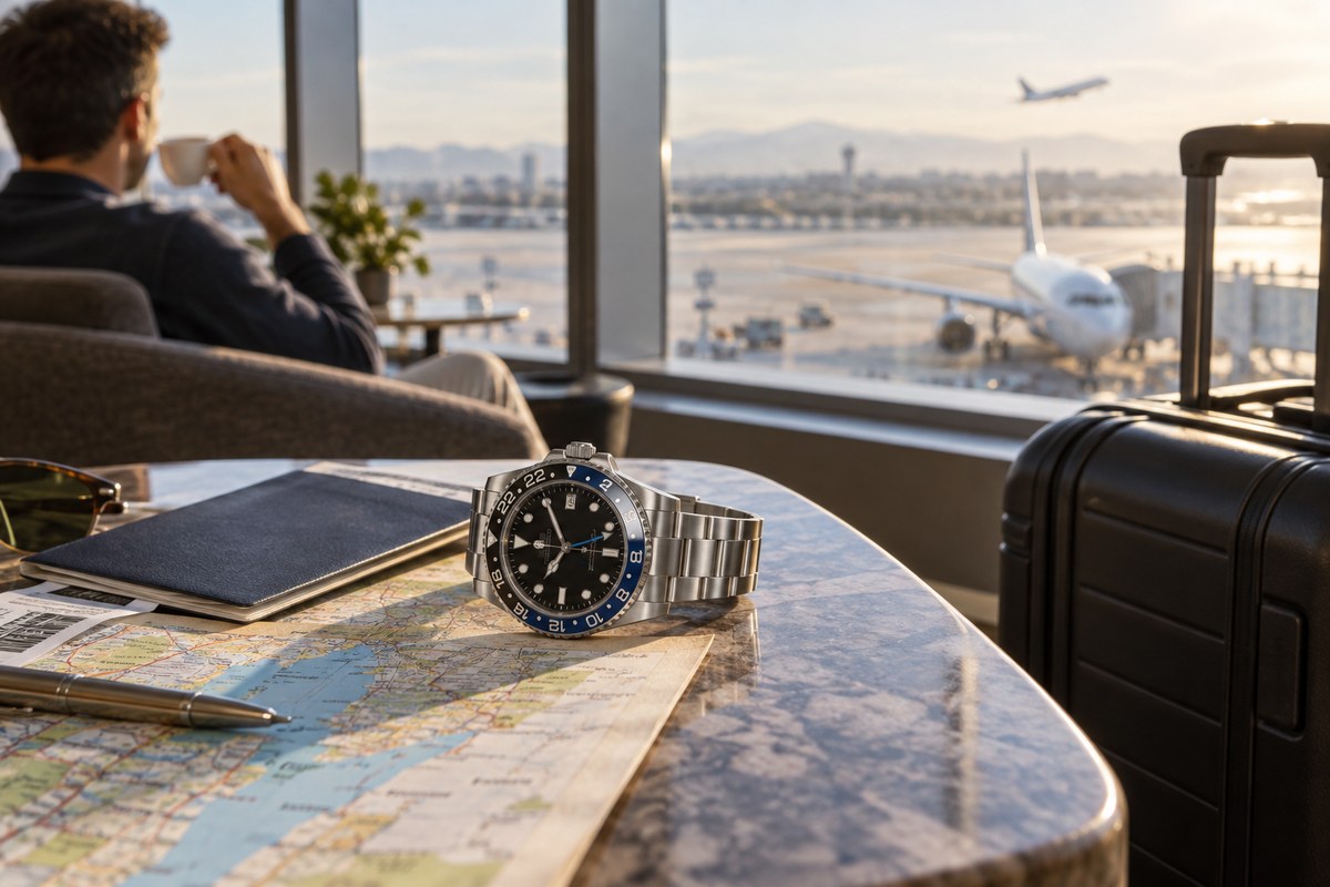 Editorial illustration for best travel watches: gmt vs world time and the features worth paying for