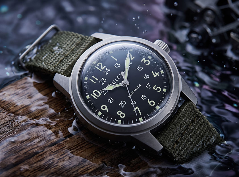Bulova Military Hack automatic watch WWII infantry style 38mm hacking seconds field watch