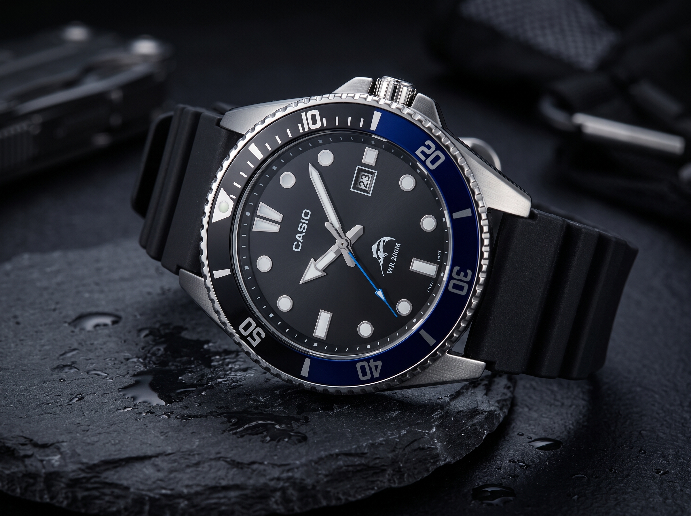 Casio Duro MDV106 Batman Blue Black Diver Watch